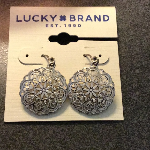 NEW silver medallion drop earrings - Picture 4 of 7